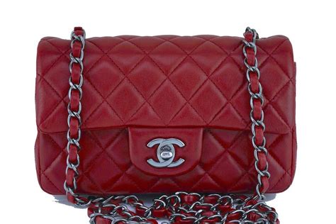 vintage red chanel flap bag|More.